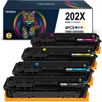 TESEN Compatible HP 202X CF500X Toner Cartridge Replacement 4 Colors